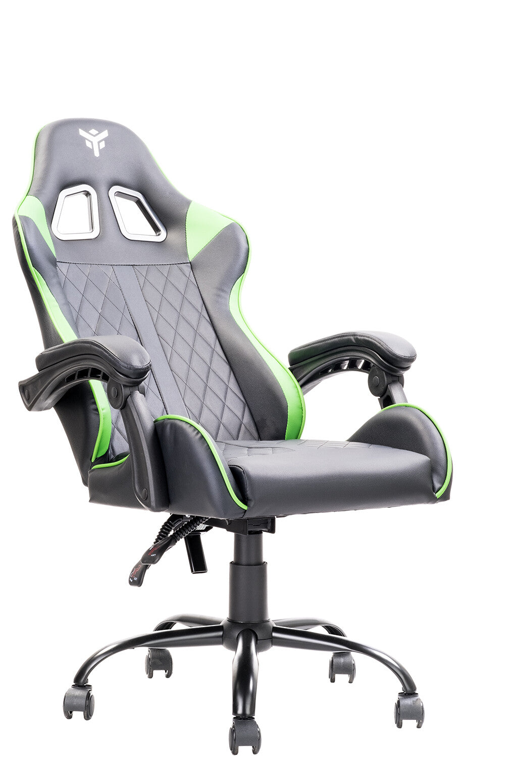 itek Gaming Chair RHOMBUS PF10 - PVC- Doppio Cuscino- Schienale Reclinabile- Nero Verde
