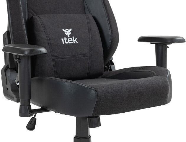 itek Gaming Chair SHUTTLE PM66 - PVC e Tessuto- Braccioli 3D- Nero Nero