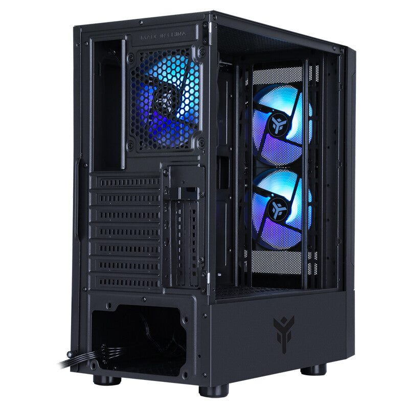 SIISBE 3.0 Case - Gaming Middle Tower- 3x12cm ARGB fan- USB3- Side Panel Temp Glass with hinge