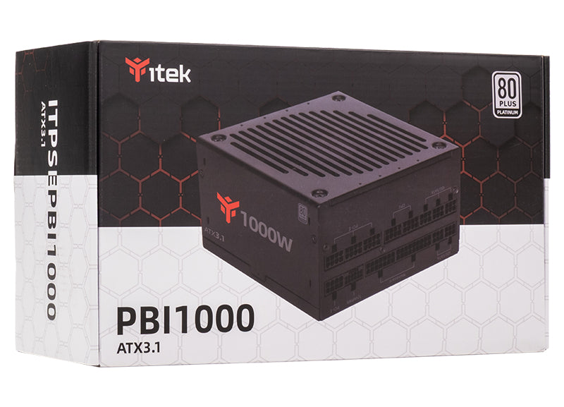 Alimentatore PBI1000 - 1000W- 80Plus Platinum- ATX 3.1- Ventola FDB 14cm- Cond Giapponesi- Modulare