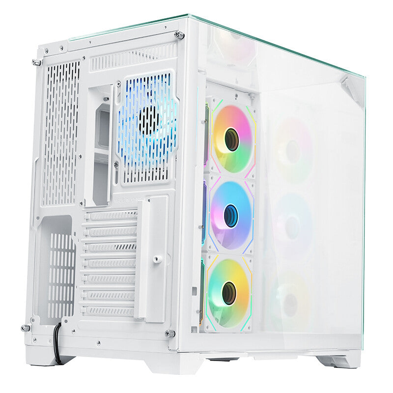 Case DARK CAVE PANO - Gaming Tower- ATX- 4x12cm ARGB fan- 2xUSB3- Type-C- Temp Glass Top- Side & Front Panel- White Edition