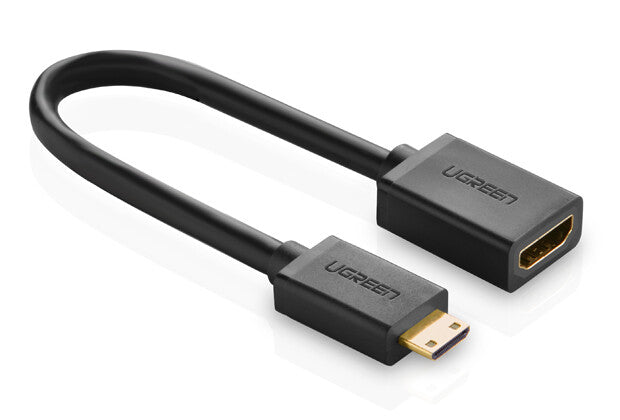 UGREEN Adattatore Mini HDMI maschio a HDMI femmina 22cm (Black)