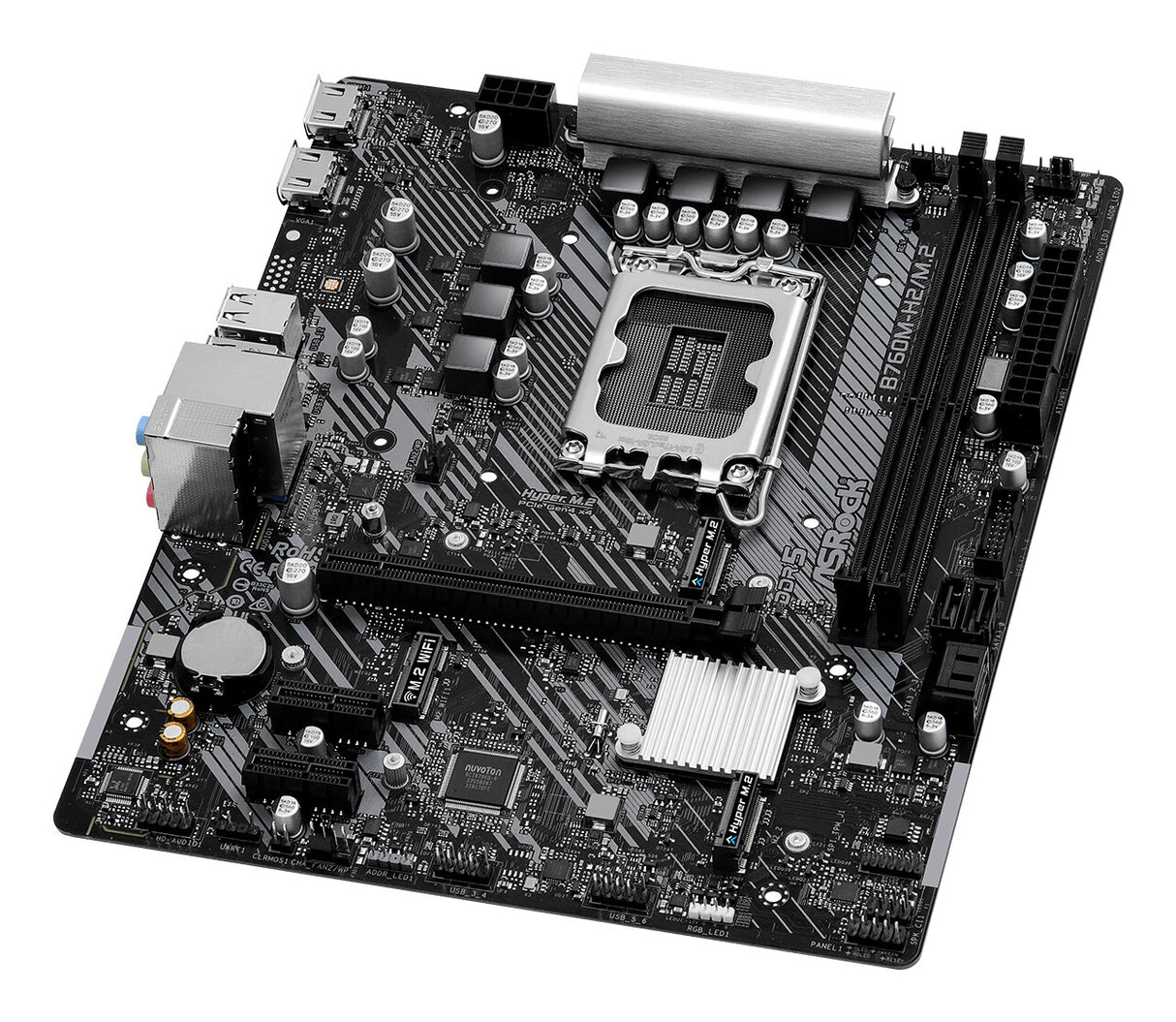 MB Asrock 1700 Intel B760M-H2/M.2- 2xDDR5- 4SATA3- 1xHyper M.2 Gen4- 2xHDMI- mATX