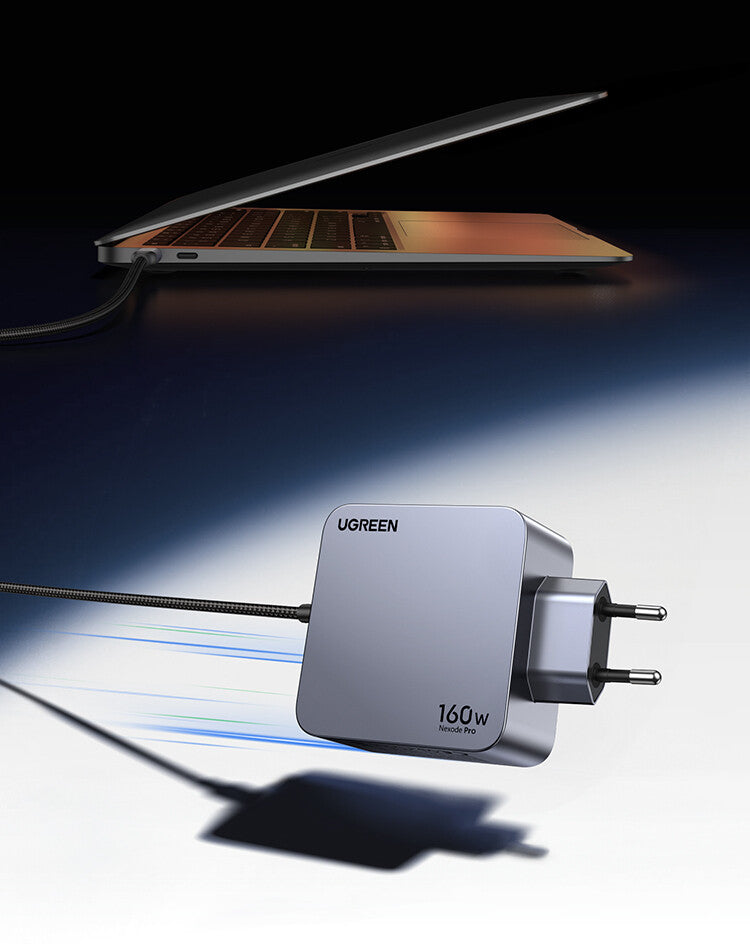 UGREEN Caricatore USB 160W GaN Nexode Pro- 3x Type-C- 1xUSB3 Black