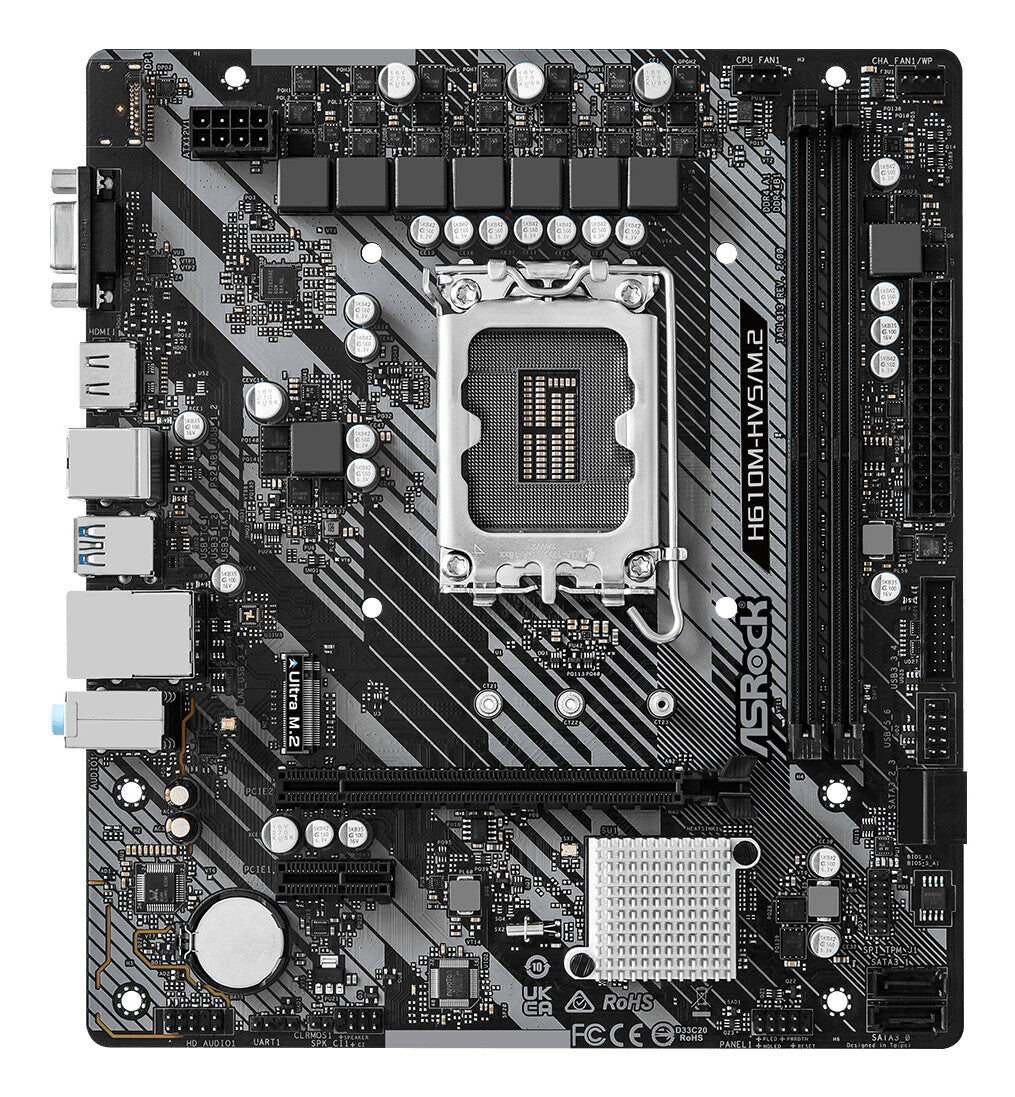 MB Asrock 1700 Intel H610M HVS M.2 R2.0 2xDDR4 4SATA3 HDMI D-Sub MATX