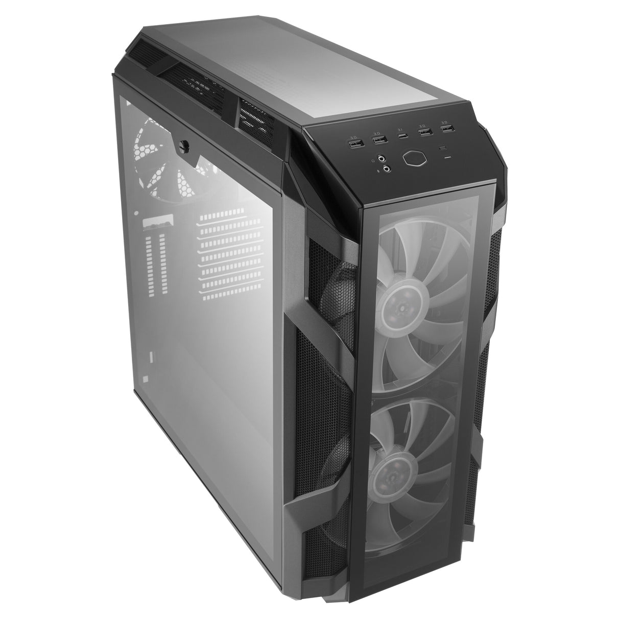 Case MasterCase H500M- 2USB3-Audio I&O-2x 2.5"/3.5"-2x 2.5"-2x 200mm ARGB Front Fans 140mm Rear Fan-Radiator Supp.-NO PSU