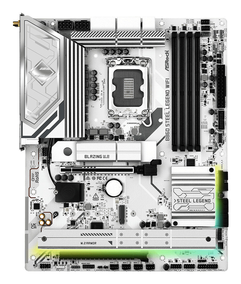 MB Asrock 1851 Intel B860 STEEL LEGEND WIFI- 4*DDR5 4*SATA3- 4*M.2- HDMI- DP- WiFi 6E + BT- ATX