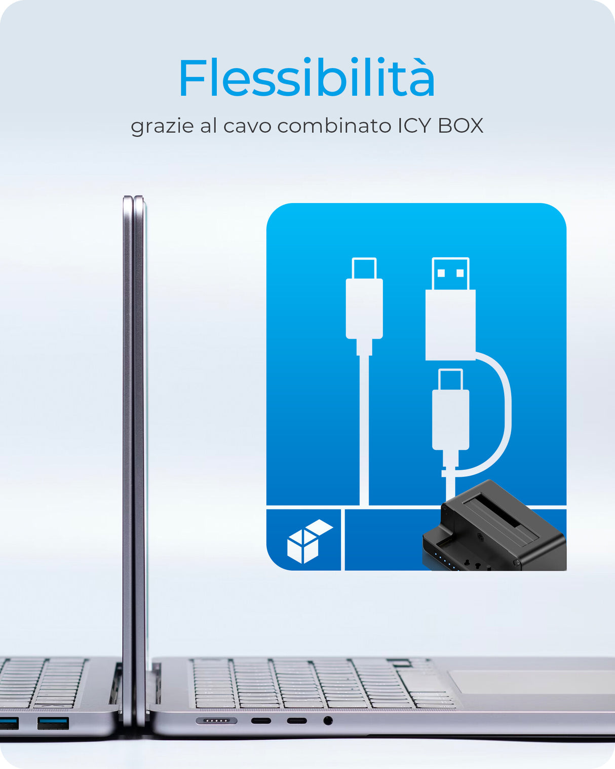 ICY BOX Docking Clone Dual Way- per SSD M.2 NVMe e SSD/HDD SATA da 2. 5"e 3.5" a USB 3.2 Gen2- nero