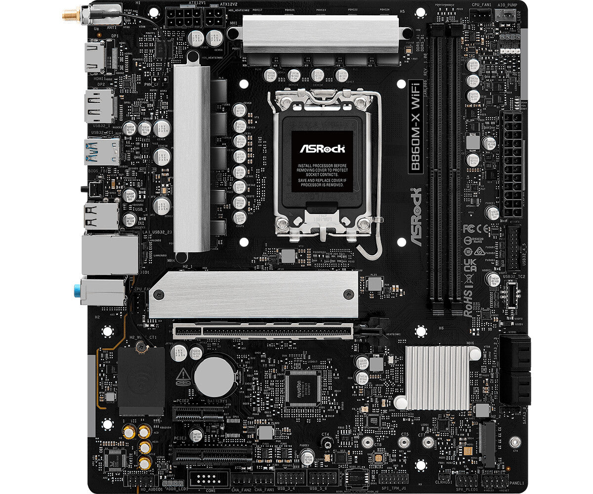 MB Asrock 1851 Intel H810M-X WIFI- 2*DDR5 4*SATA3- 2*M.2- HDMI- DP- mATX