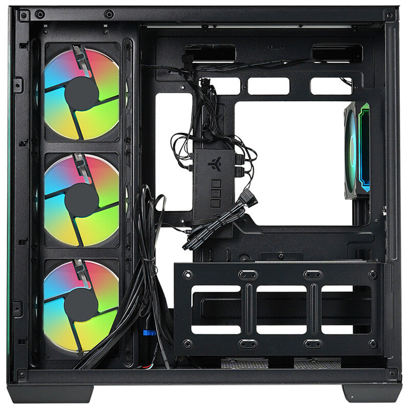 Case DARK CAVE AKU - Gaming Tower- ATX- 4x12cm ARGB fan- USB3- Type-C- Temp Glass Side & Front Panel