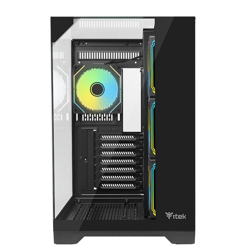 Case DARK CAVE PANO - Gaming Tower- ATX- 4x12cm ARGB fan- 2xUSB3- Type-C- Temp Glass Top- Side & Front Panel