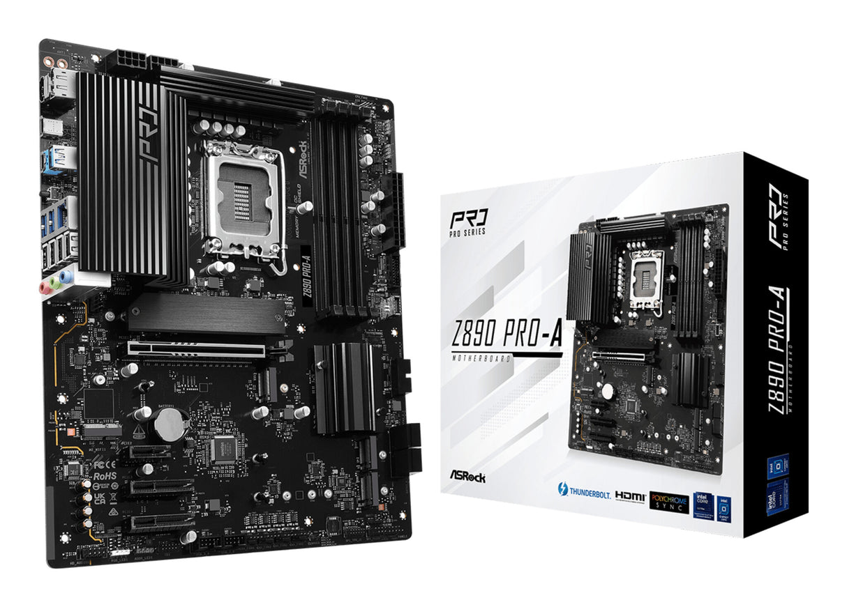 MB Asrock 1851 Z890 PRO-A- 4*DDR5- 4*SATA3- 2*M.2- HDMI- DP- ATX