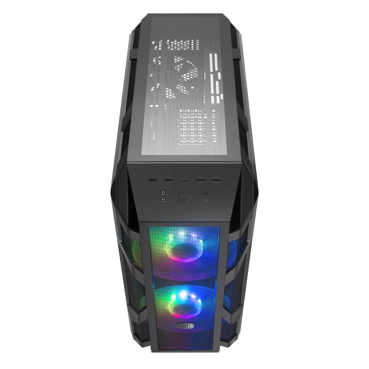 Case MasterCase H500M- 2USB3-Audio I&O-2x 2.5"/3.5"-2x 2.5"-2x 200mm ARGB Front Fans 140mm Rear Fan-Radiator Supp.-NO PSU