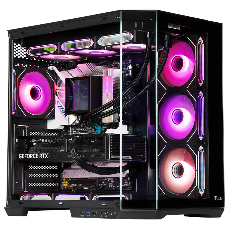 Case DARK CAVE AKU - Gaming Tower- ATX- 4x12cm ARGB fan- USB3- Type-C- Temp Glass Side & Front Panel