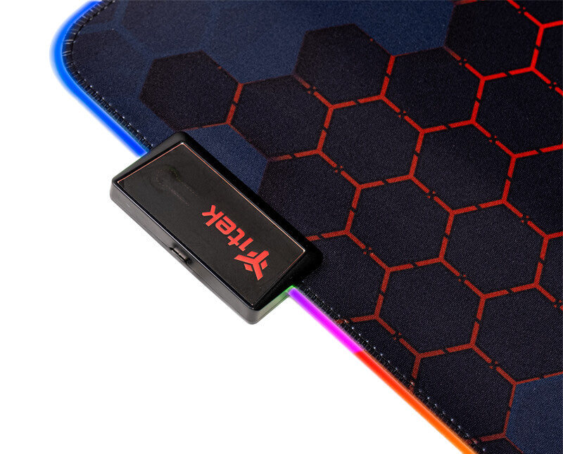 Gaming Mouse Pad RGB E1 - Materiale Premium- Antiscivolo- Massima Precisione- RGB con 12 modalità- 350x250x3mm