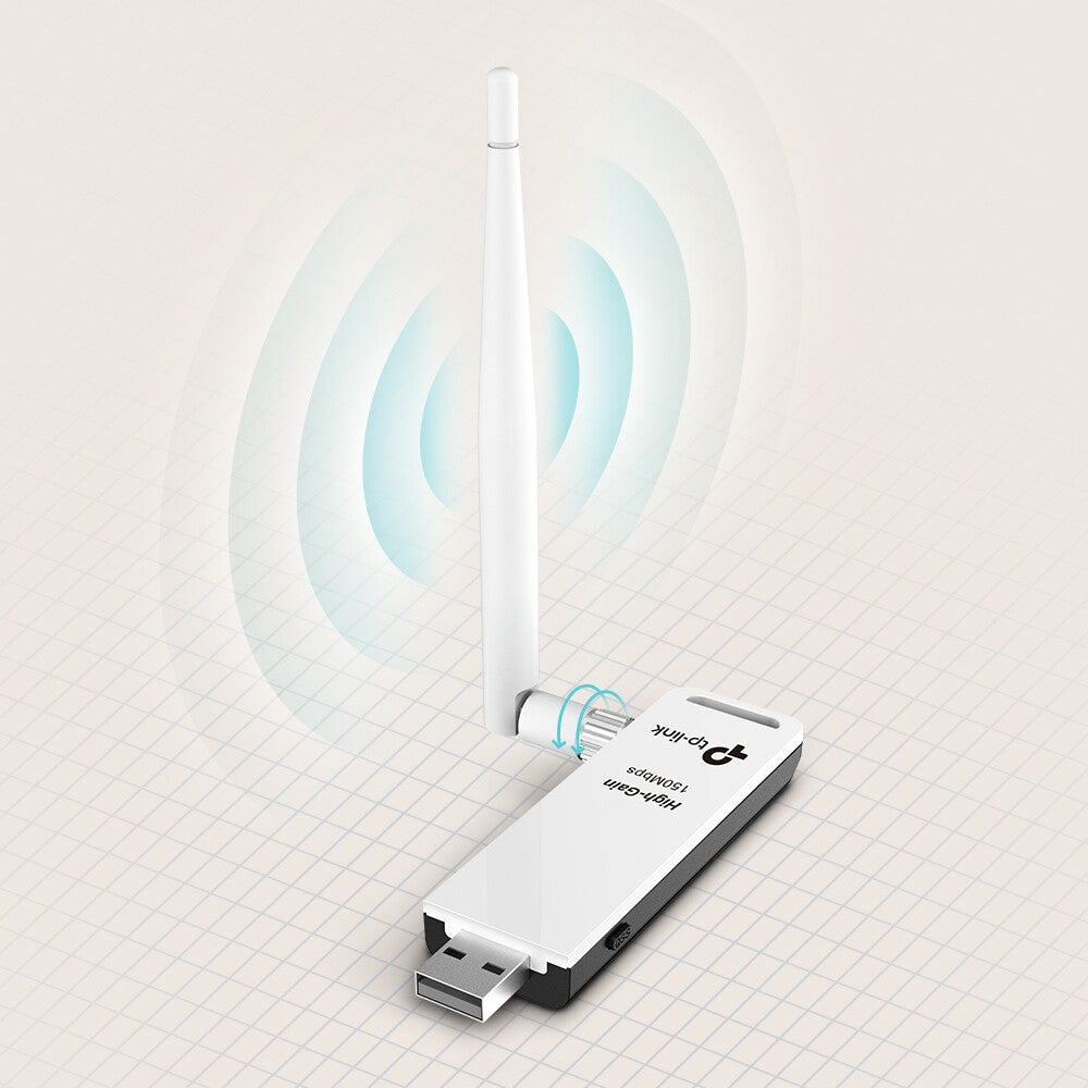 TP-LINK Antenna USB Wi-Fi- 150Mbps- 1T1R- 2.4GHz-802.11b/g/n- USB 2.0-WPS Button-1 detac Antenna