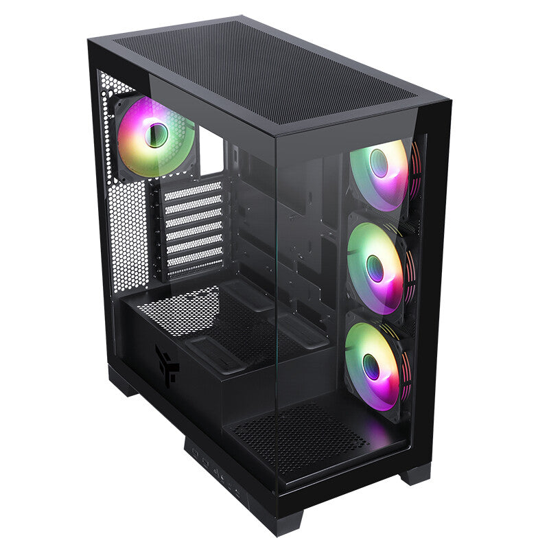 Case SHOWBUI 45B - Gaming Tower- ATX- 4x12cm ARGB fan- 2xUSB3- Type-C- Side & Front Panel Temp Glass