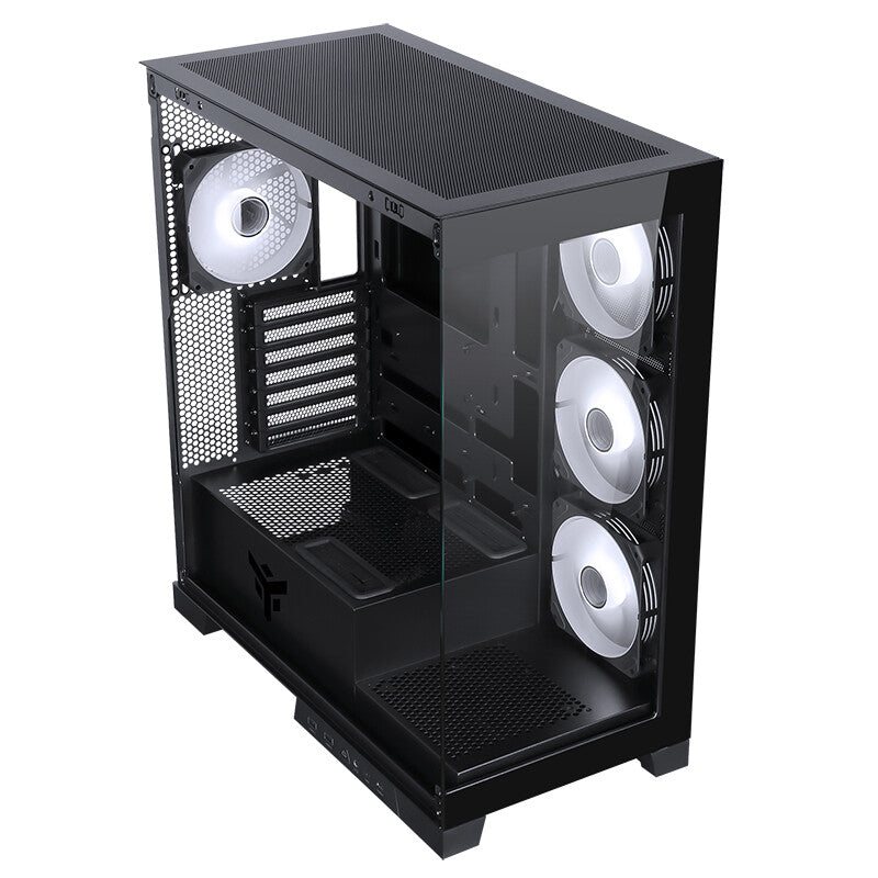 Case SHOWBUI 45B - Gaming Tower- ATX- 4x12cm ARGB fan- 2xUSB3- Type-C- Side & Front Panel Temp Glass