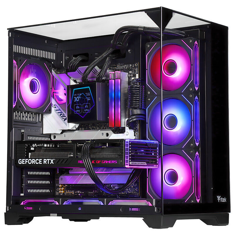 Case DARK CAVE PANO - Gaming Tower- ATX- 4x12cm ARGB fan- 2xUSB3- Type-C- Temp Glass Top- Side & Front Panel