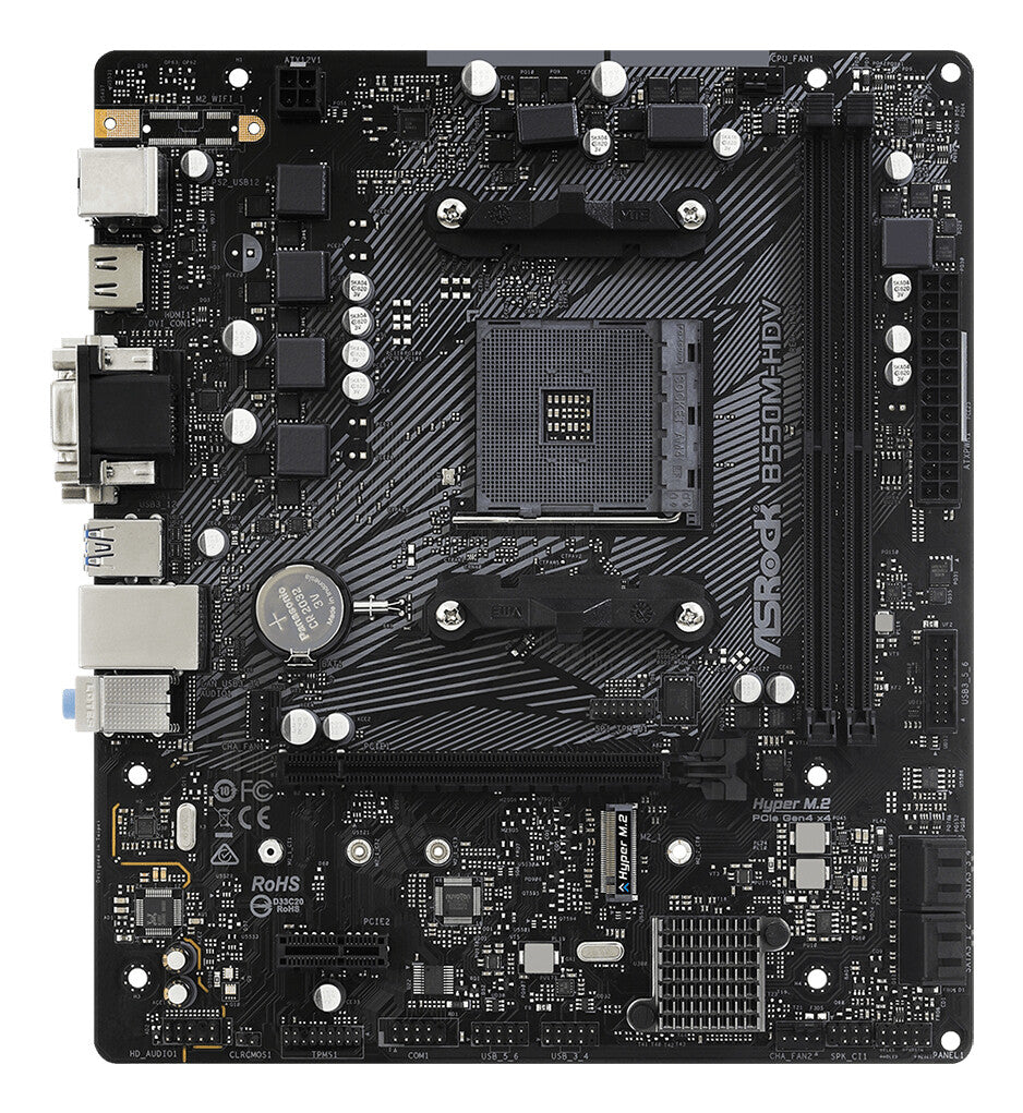 MB Asrock AM4 B550M HDV 2x DDR4 6x SATA3 HDMI DVI-D D-SUB M-ATX