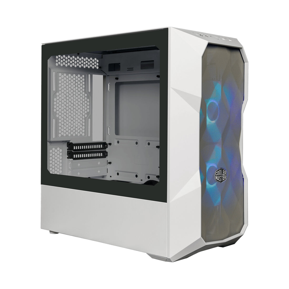 Case MasterBox TD300 Mesh White- 2USB3.2-2xCombo 2.5"/3.5"-2x2.5"-2x120mm SickleFlow PWM ARGB Front Fans-ARGB/PWM Hub-NO PSU