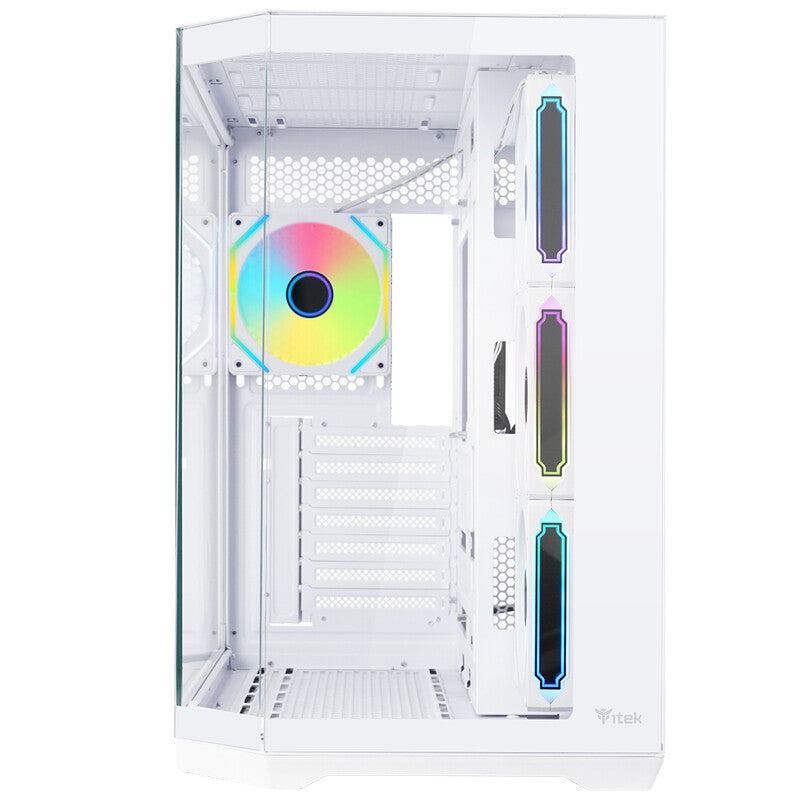 Case DARK CAVE AKU - Gaming Tower- ATX- 4x12cm ARGB fan- USB3- Type-C- Temp Glass Side & Front Panel- White Edition