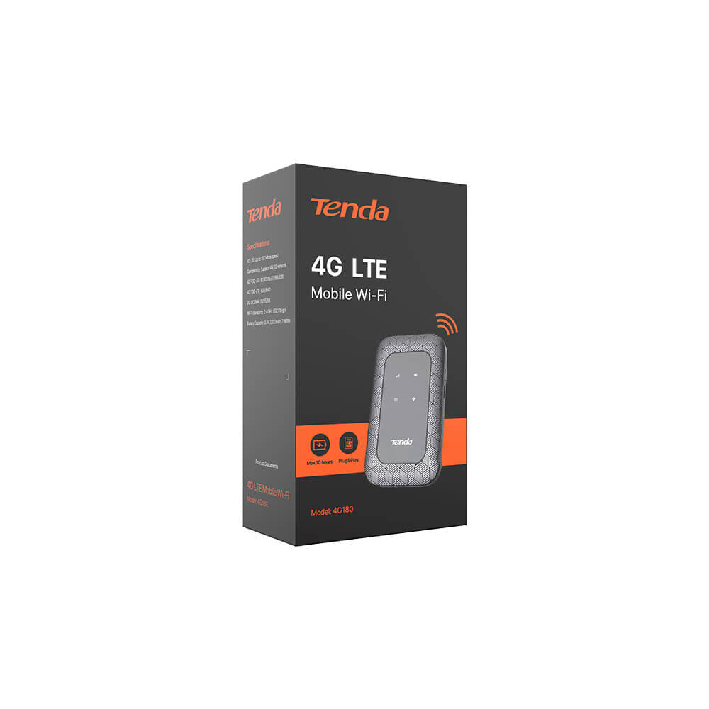 Tenda 4G ROUTERS 4G180 V3 - CAT4- FDD LTE/WCDMA/TDD-LTE- Bat 2100mAh- WPS- SIM (Micro SIM)