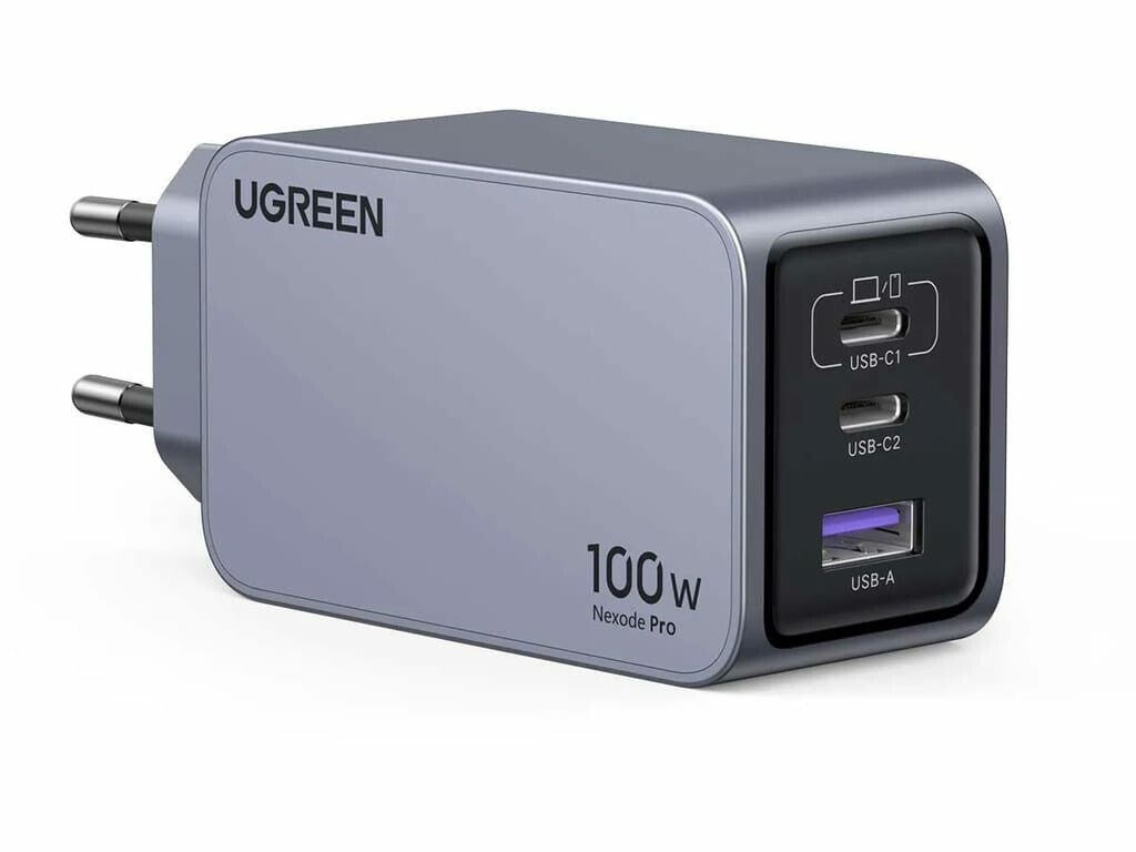 UGREEN Caricatore USB 100W GaN Nexode Pro- 2x Type-C- 1xUSB3 Black