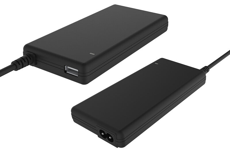 Slim Universal Notebook Power Supply 90W with 12 connectors - USB port 5V1A - 100/240VAC - 9.5/24VDC (Soft-touch rubber)