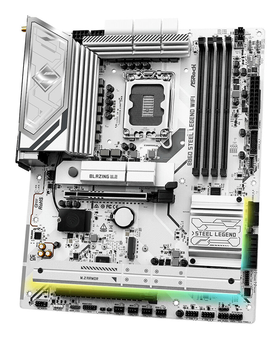 MB Asrock 1851 Intel B860 STEEL LEGEND WIFI- 4*DDR5 4*SATA3- 4*M.2- HDMI- DP- WiFi 6E + BT- ATX
