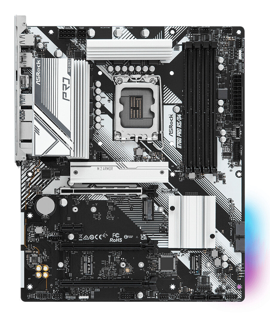 MB Asrock 1700 Intel B760 PRO RS/D4 4xDDR4- 4SATA3- 2xHyper M.2 1xM.2- HDMI DP ATX