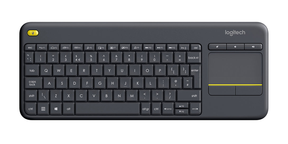 Tastiera LOGITECH RETAIL - K400 Plus- Wireless- Touchpad- Multimediale- Nera