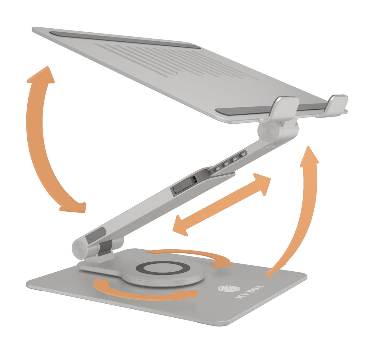 ICY BOX Porta notebook fino a 17" regolabile in altezza- girevole