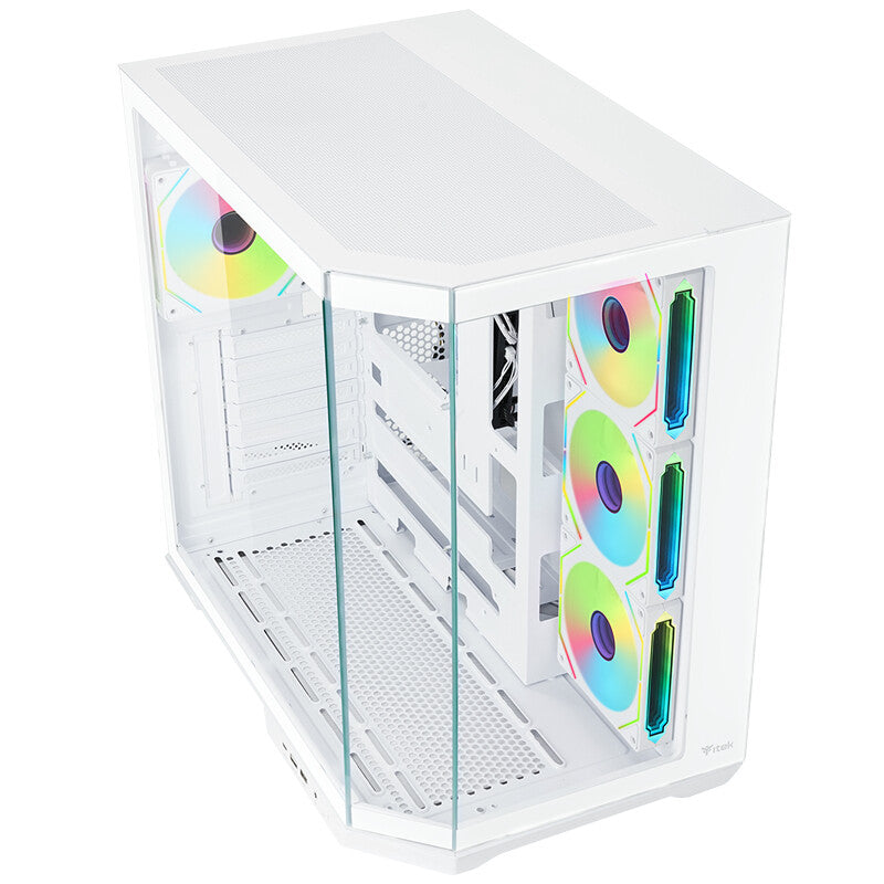 Case DARK CAVE AKU - Gaming Tower- ATX- 4x12cm ARGB fan- USB3- Type-C- Temp Glass Side & Front Panel- White Edition