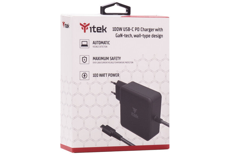 Alimentatore a muro per Notebook e Dispositivi USB-C- PD - 100W- Tecnologia GaN
