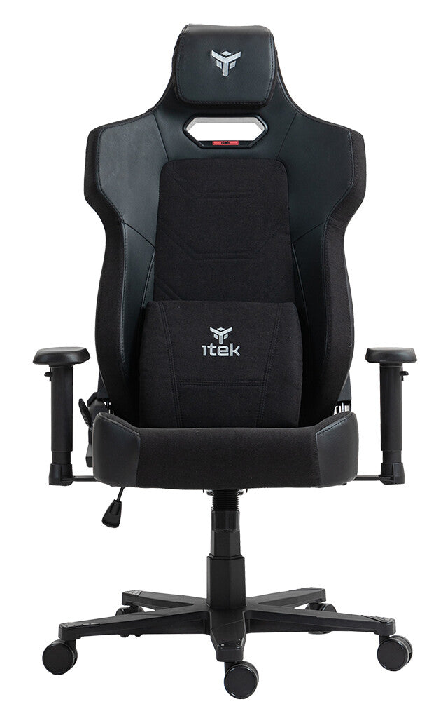 itek Gaming Chair SHUTTLE PM66 - PVC e Tessuto- Braccioli 3D- Nero Nero