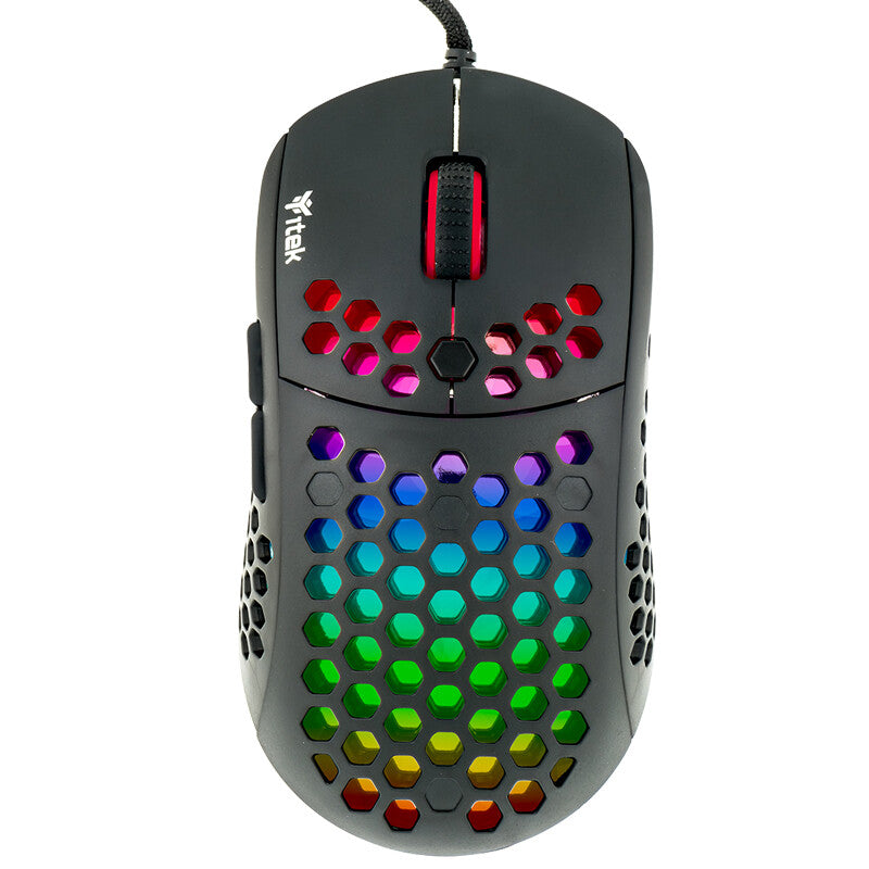 Itek G71 Gaming Mouse - 12000DPI - RGB - Software - P3327 Sensor - ultra light - honeycomb