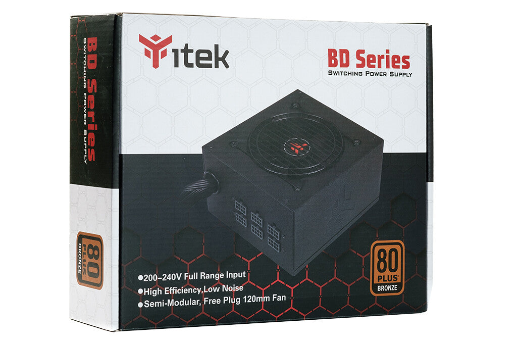 Alimentatore BD600 - 600W- 80Plus EU Bronze- PFC Attivo- Ventola HDB 12cm- DC to DC- Semi Modulare
