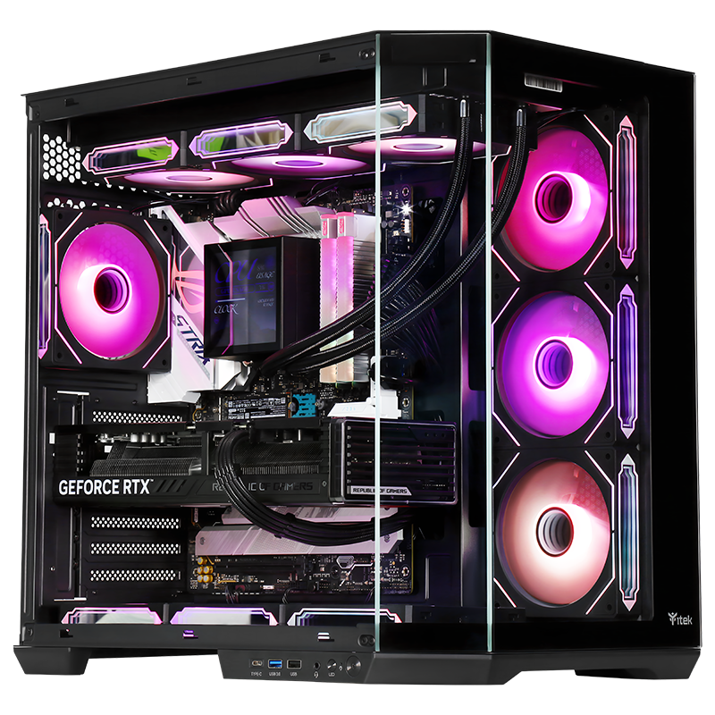 Case DARK CAVE AKU - Gaming Tower- ATX- 4x12cm ARGB fan- USB3- Type-C- Temp Glass Side & Front Panel