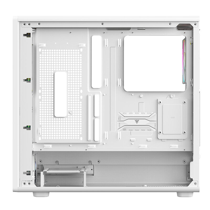 Case MESHCORE 36W - Gaming Tower- ATX- 4x12cm ARGB fan- 2xUSB3- Type-C- Temp Glass Side Panel- White Ed.
