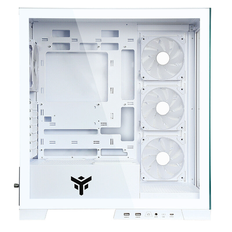 Case SHOWBUI 45W - Gaming Tower- ATX- 4x12cm ARGB fan- 2xUSB3- Type-C- Side & Front Panel Temp Glass- White Edition