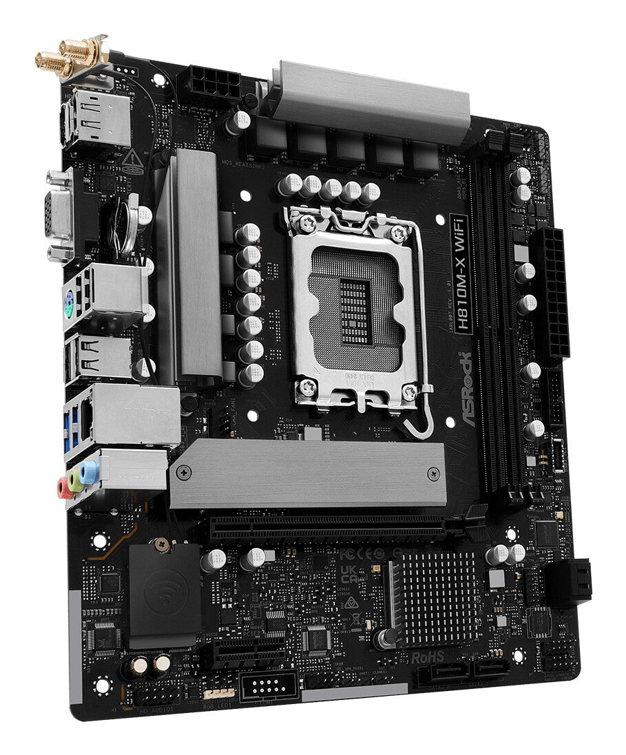 MB Asrock 1851 Intel H810M-X WIFI- 2*DDR5 4*SATA3- 2*M.2- HDMI- DP- mATX