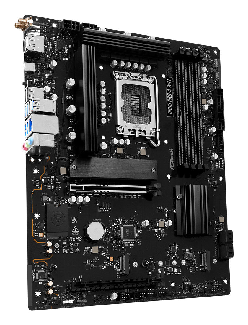 MB Asrock 1851 Intel B860 PRO-A WIFI- 4*DDR5 4*SATA3- 3*M.2- HDMI- DP- WiFi 6E + BT- ATX