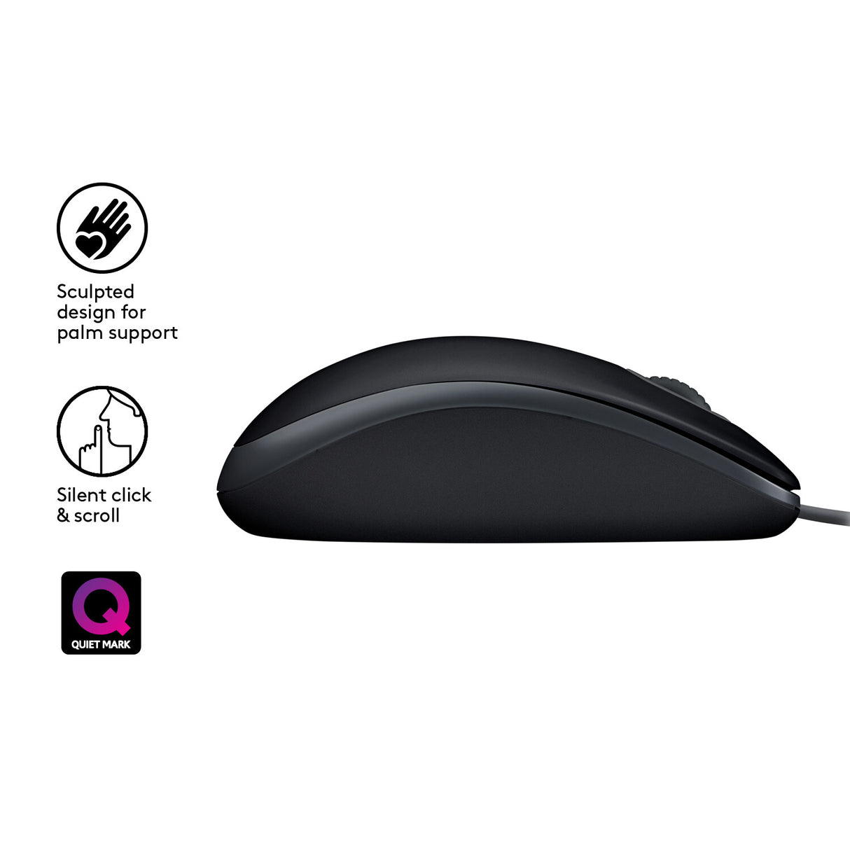 Mouse LOGITECH OEM - B110- USB- Ottico- 1000DPI- Silent- Nero