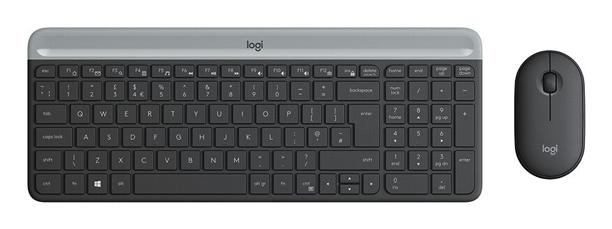 Tastiera + Mouse LOGITECH RETAIL - MK470- Wireless- Slim- Nera