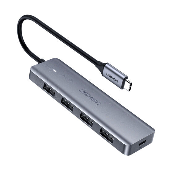 UGREEN HUB USB3.0 - 4 porte USB3.0 e USB-C Power Supply- case ultra slim in metallo