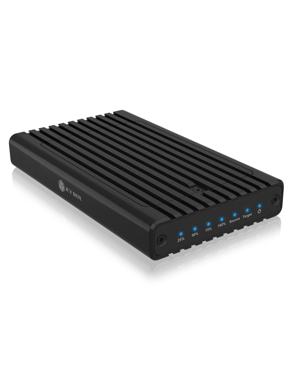 ICY BOX Docking Clone Station- M.2 NVME- USB3.2 Gen2 Type-C/A- Alluminio- Black