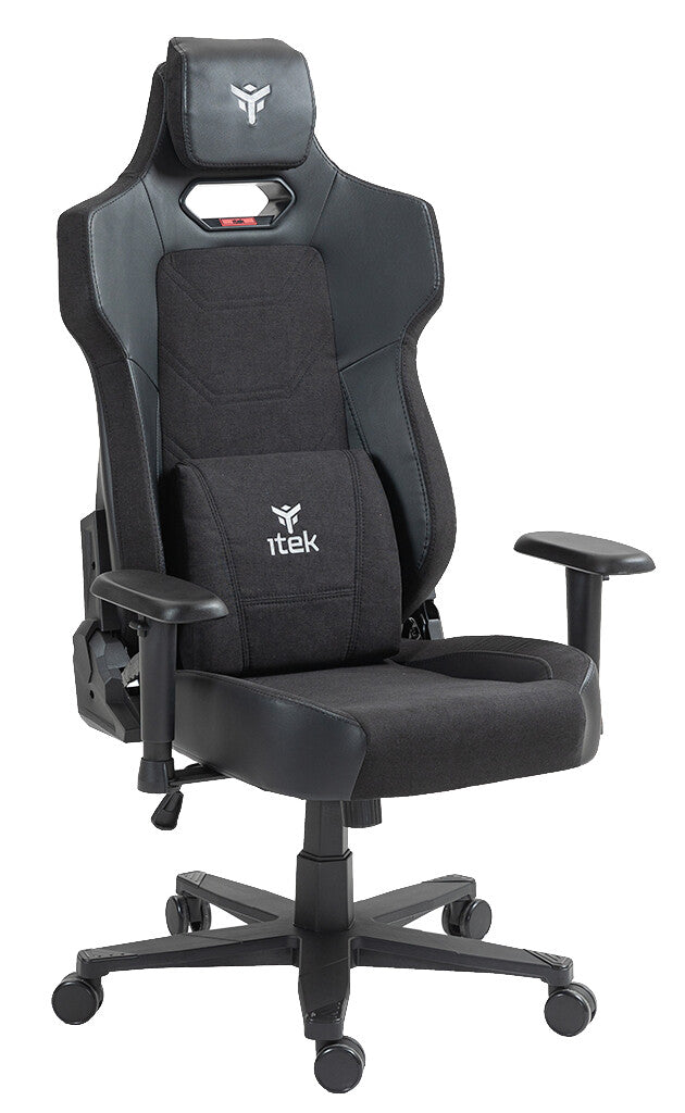 itek Gaming Chair SHUTTLE PM66 - PVC e Tessuto- Braccioli 3D- Nero Nero