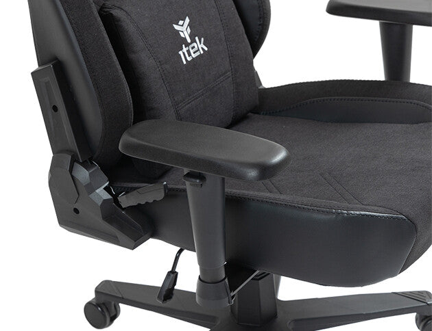 itek Gaming Chair SHUTTLE PM66 - PVC e Tessuto- Braccioli 3D- Nero Nero