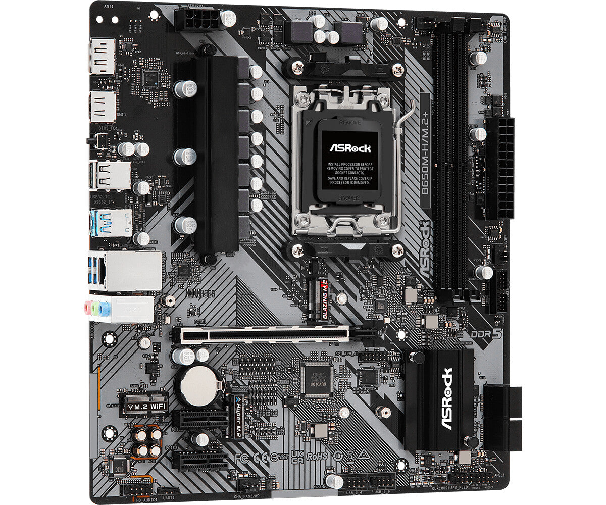 MB Asrock AM5 B650M-H/M.2- 2*DDR5 4*SATA3- 2*M.2- HDMI- DP- mATX